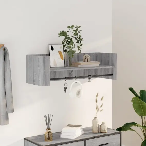Półka ścienna, szary dąb sonoma, 100x35x30,5 cm Lumarko! - Hurtownia wielobranżowa Lumarko Oferta